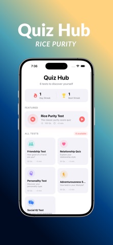 Rice Purity Test – Score Quiz iPhone screenshot