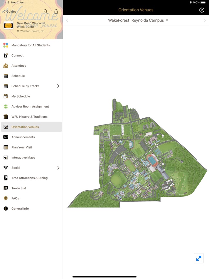 #2. WFU Orientation Programs (iOS) Podle: Wake Forest University