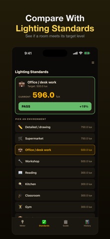 Lux Light Meter · Photometer iPhone screenshot