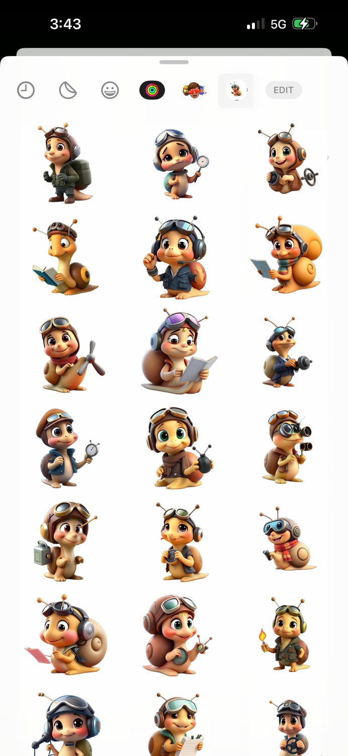 Pilot Snail Stickers