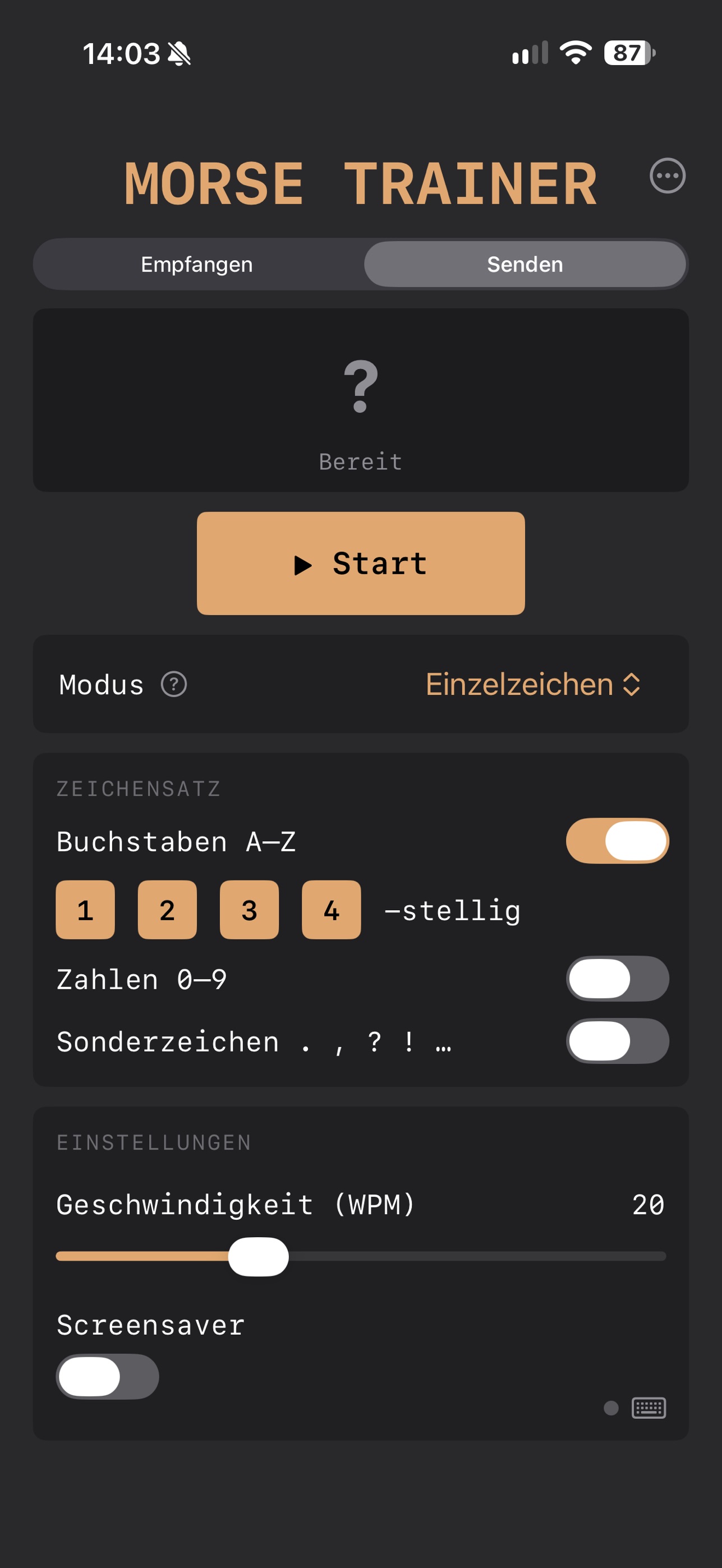 Screenshot 3 of Morse Trainer