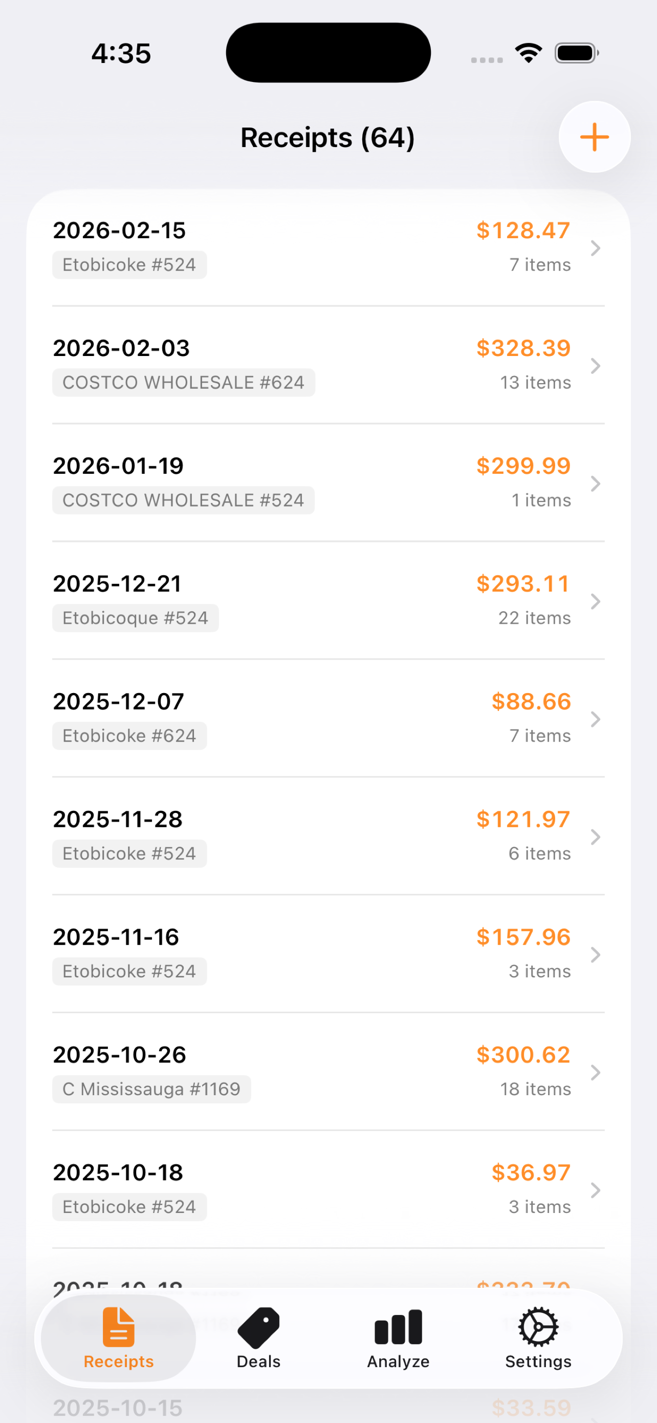 CostScanner screenshot 3