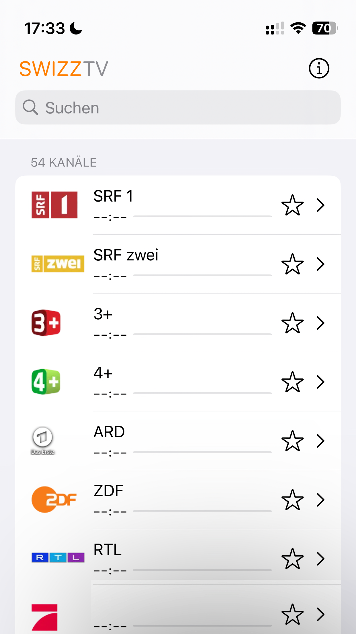 SwizzTV: Swiss TV channels