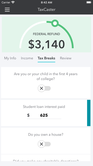 TaxCaster: Tax Calculator Screenshot