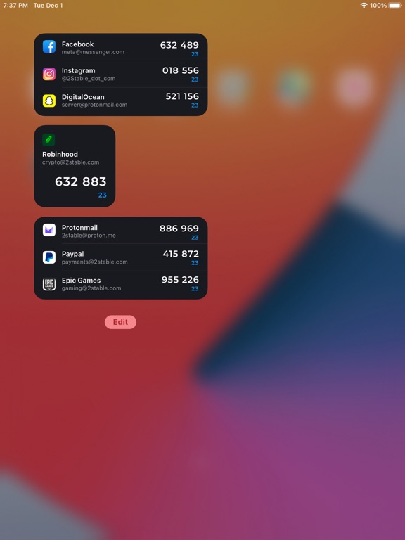 Authenticator App iPad app afbeelding 4