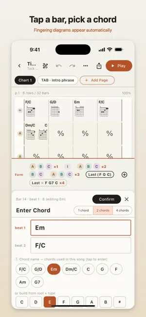 Guitar Chart Maker: Chords TAB screenshot 1