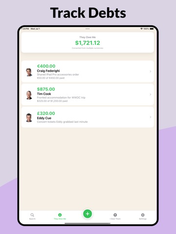 Payback: Debt & IOU Tracker iPad screenshot