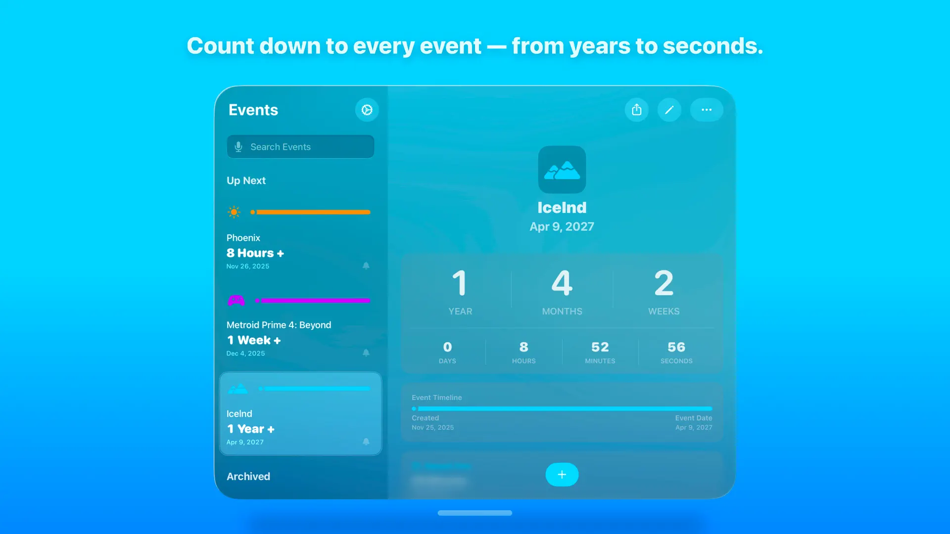 Remainders - Event Countdowns screenshot 2