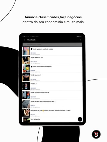 V8 segurança inteligente iPad screenshot