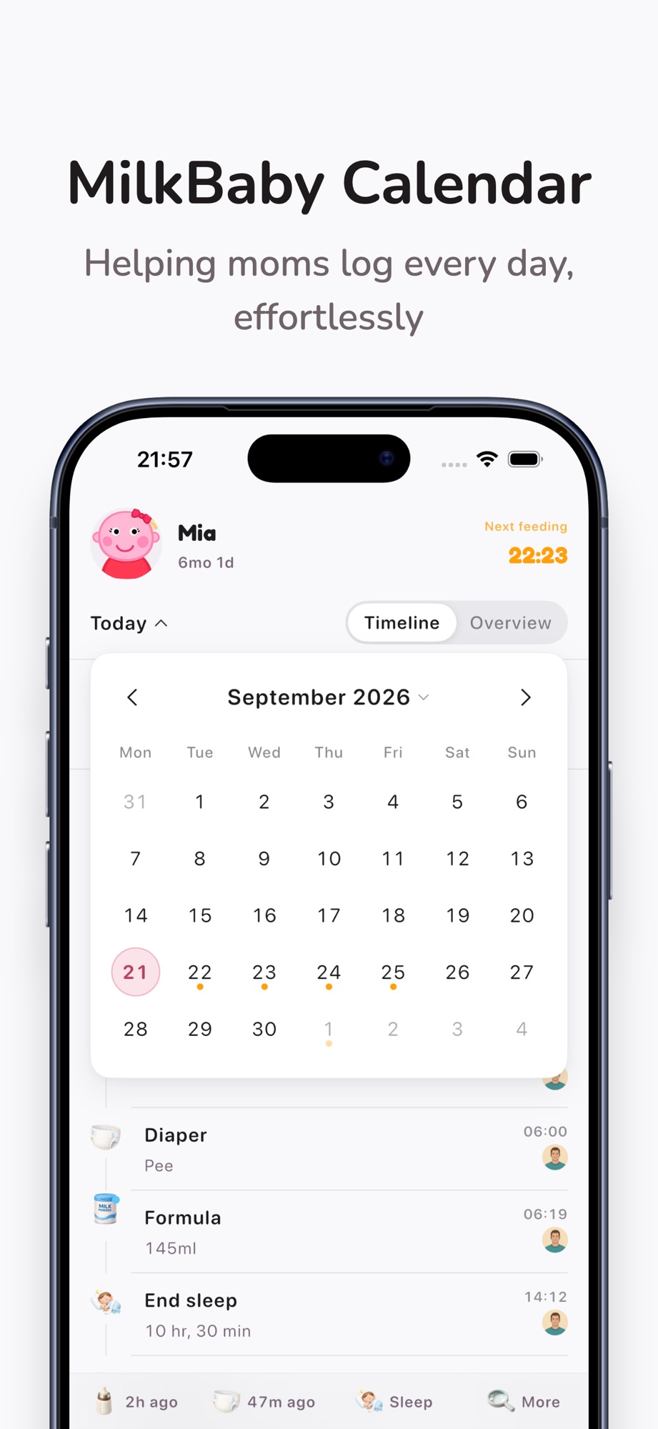 MilkBaby Calendar: Baby Log screenshot 10