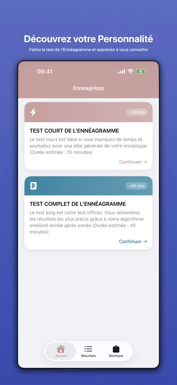 Screenshot #1 pour Ennéagramme: Test Personnalité