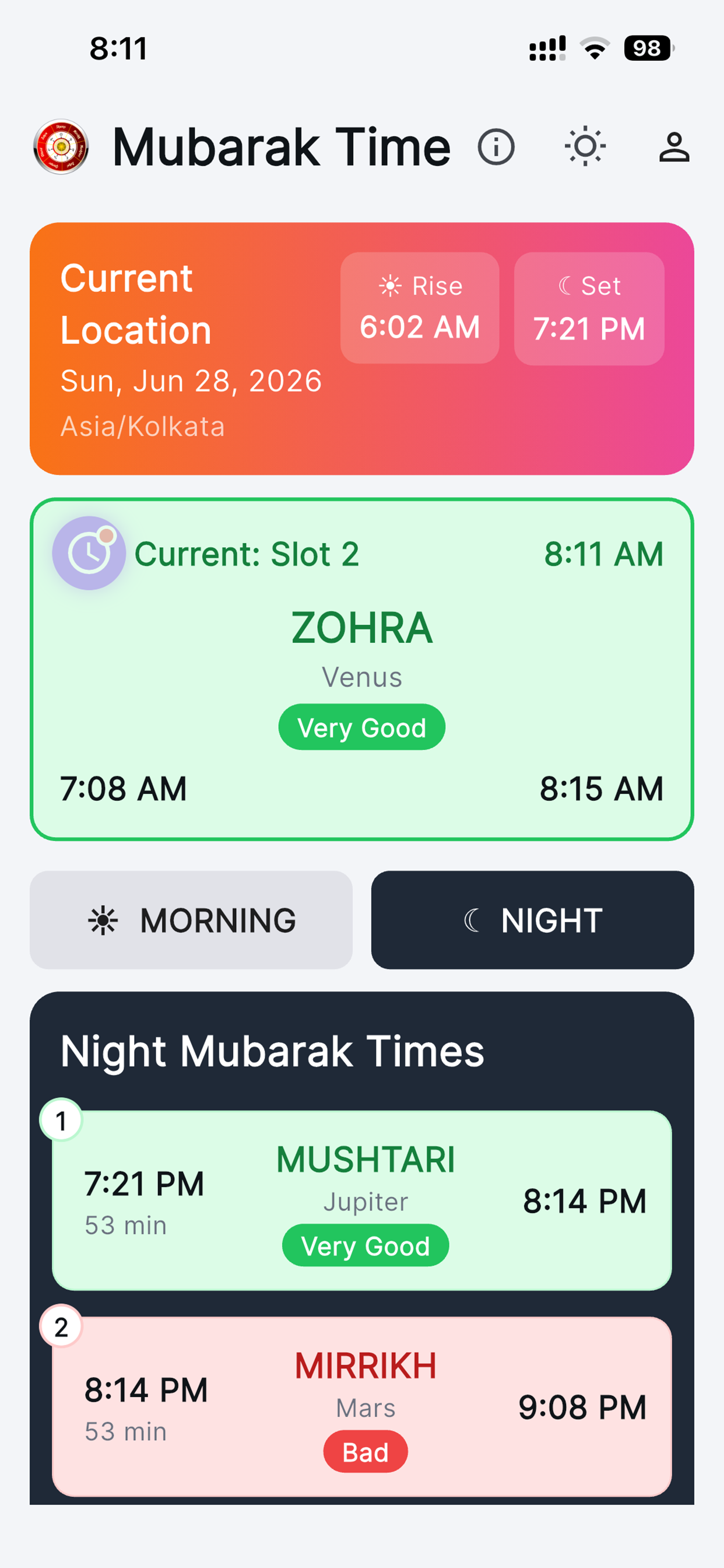 Mubarak Time Calculator screenshot 4