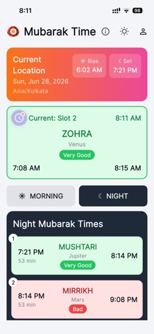 Mubarak Time Calculator iPhone screenshot