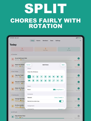 Chore Household Task Tracker iPad screenshot