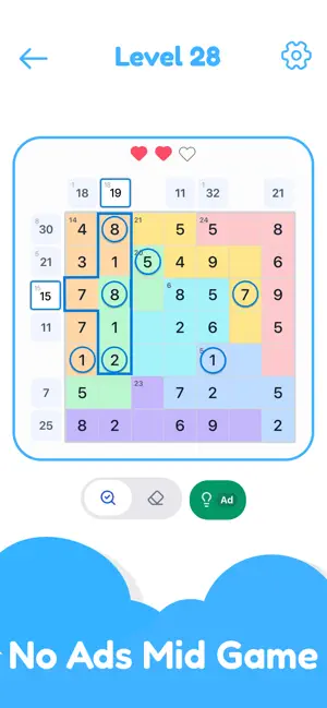 Number Sum Puzzle - Math Game screenshot 2