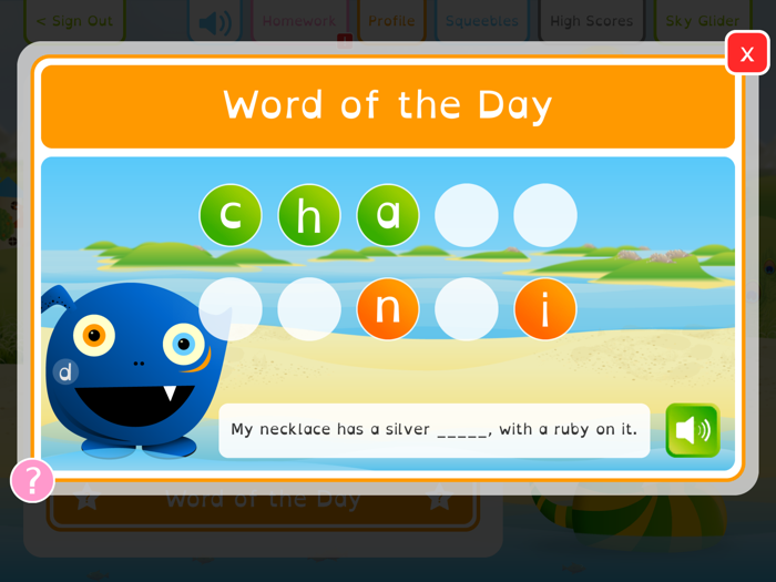 Squeebles Spelling Connect