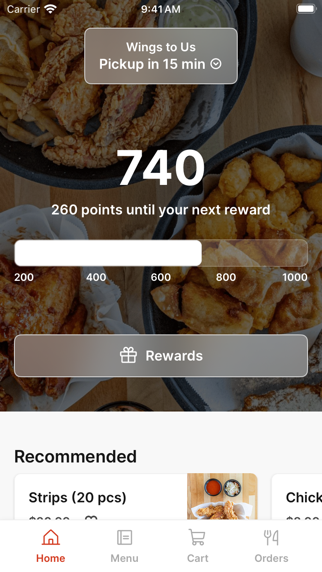 Wings to Us iPhone screenshot 1 - Food & Drink app