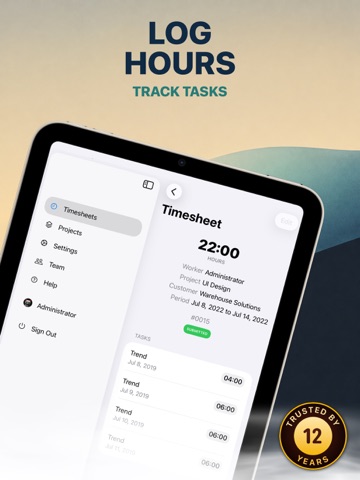 Time Entry for Business iPad screenshot