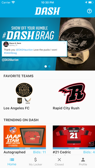 DASH Fan Engagement Screenshot