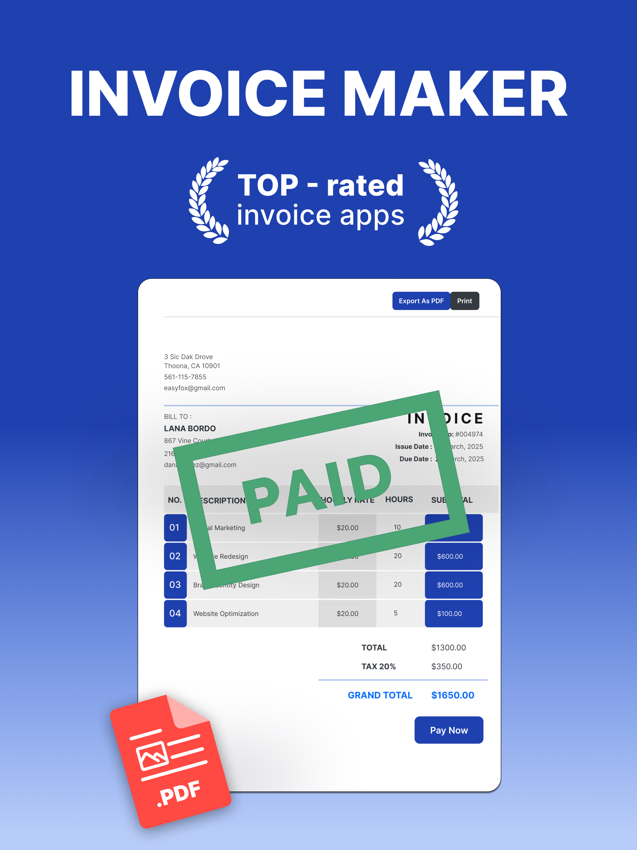 Fox Pro: Simple Invoice Maker screenshot 7