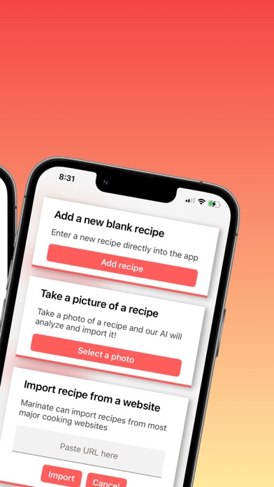Marinate: Social cookbooks Screenshot