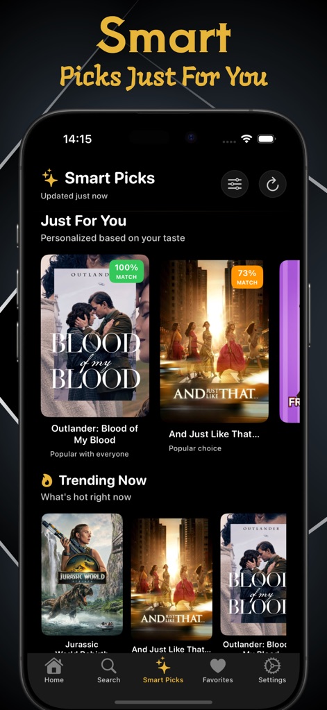 KissAsian: KDrama Movies Pal - Witness the power of personalized recommendations in the "Just For You" section, complemented by the dynamic "Trending Now" list for popular content.