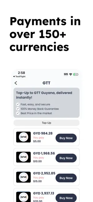 One Communications Topup App screenshot 2