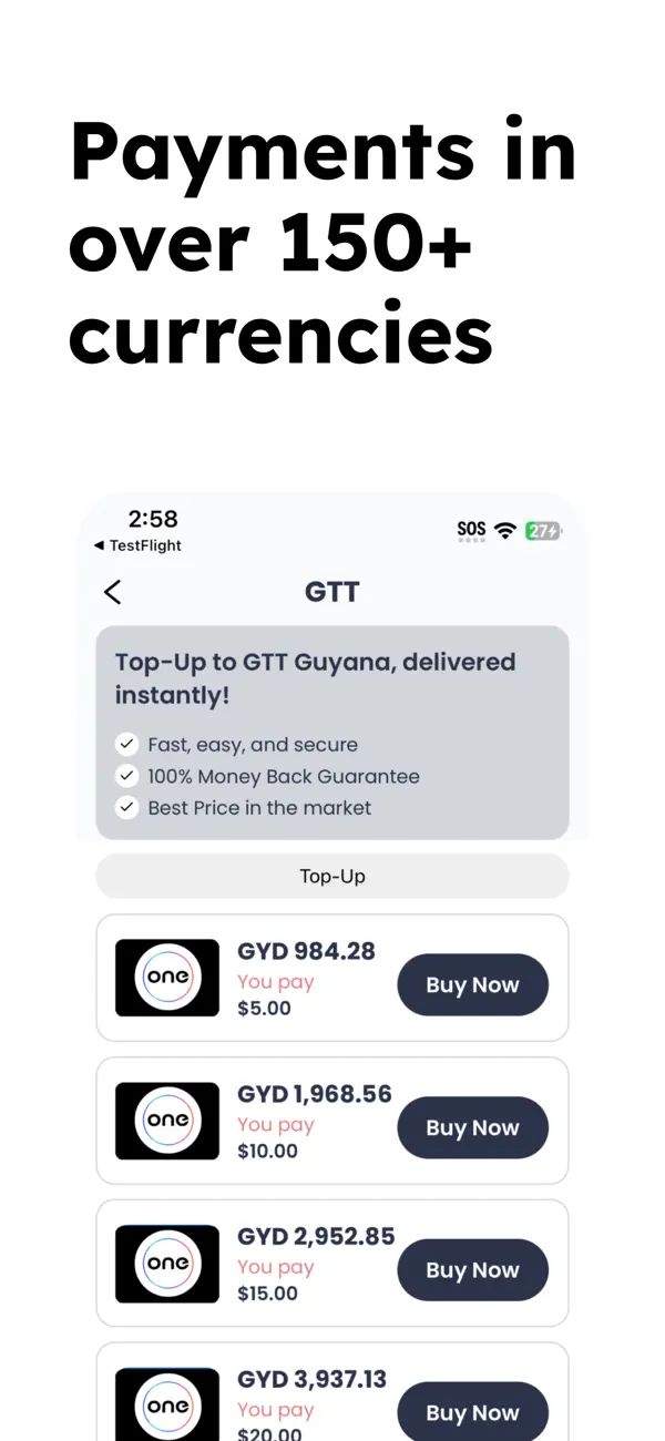 Screenshot #2 pour One Communications Topup App