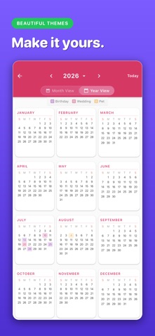 Birthday-Anniversary Calendar iPhone screenshot
