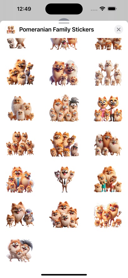 Pomeranian Family Stickers