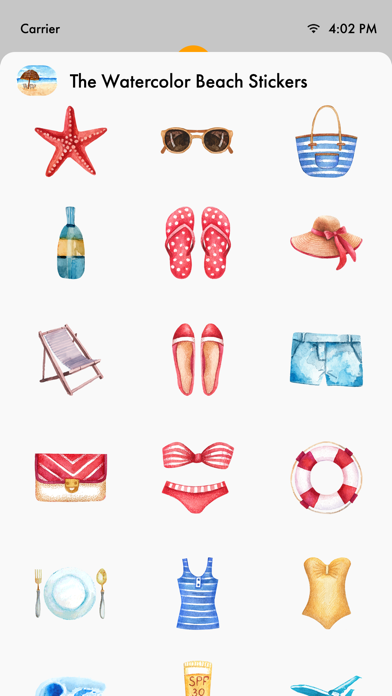 The Watercolor Beach Stickers Screenshot