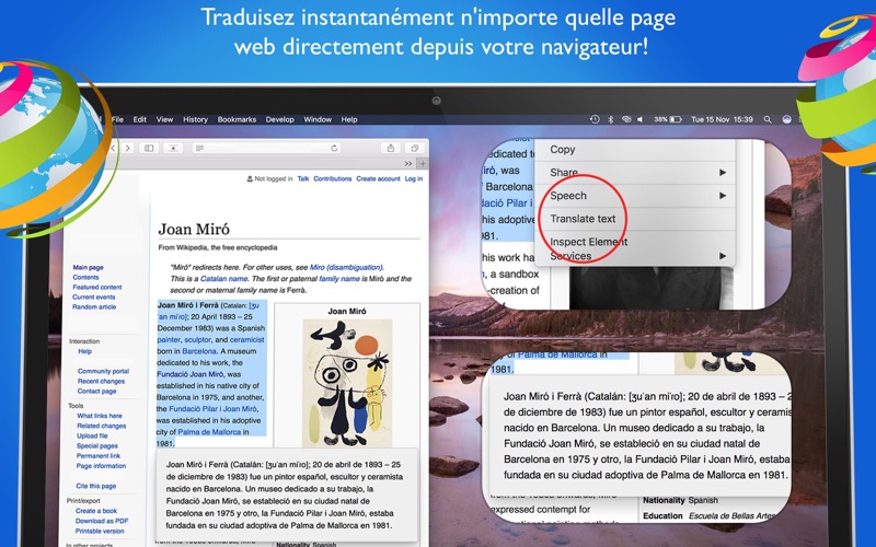 Screenshot #1 pour Traducteur for Safari websites