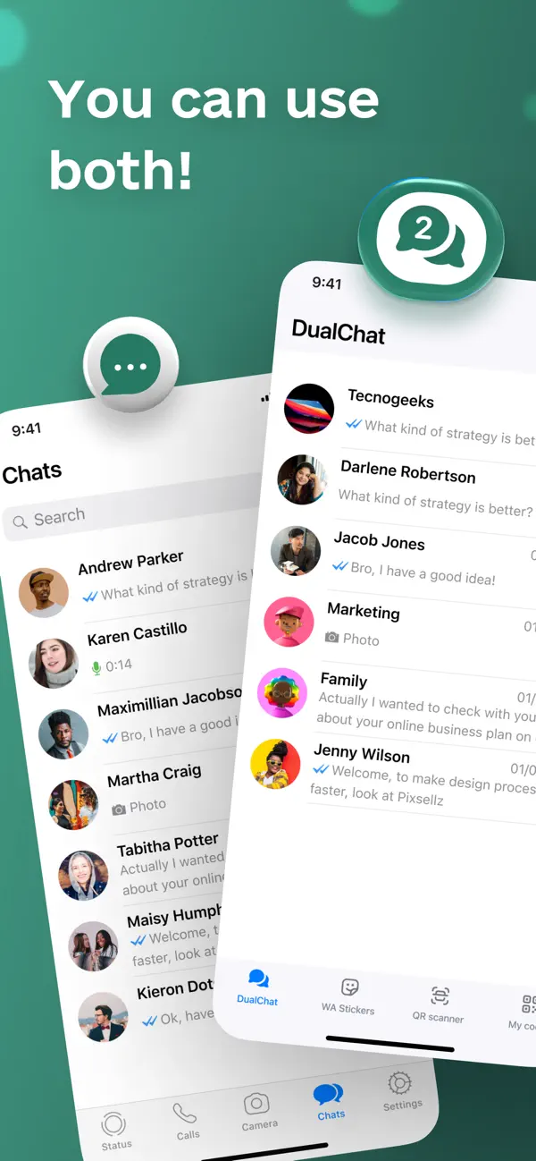Screenshot #1 pour DualChat – Dual Messenger Web