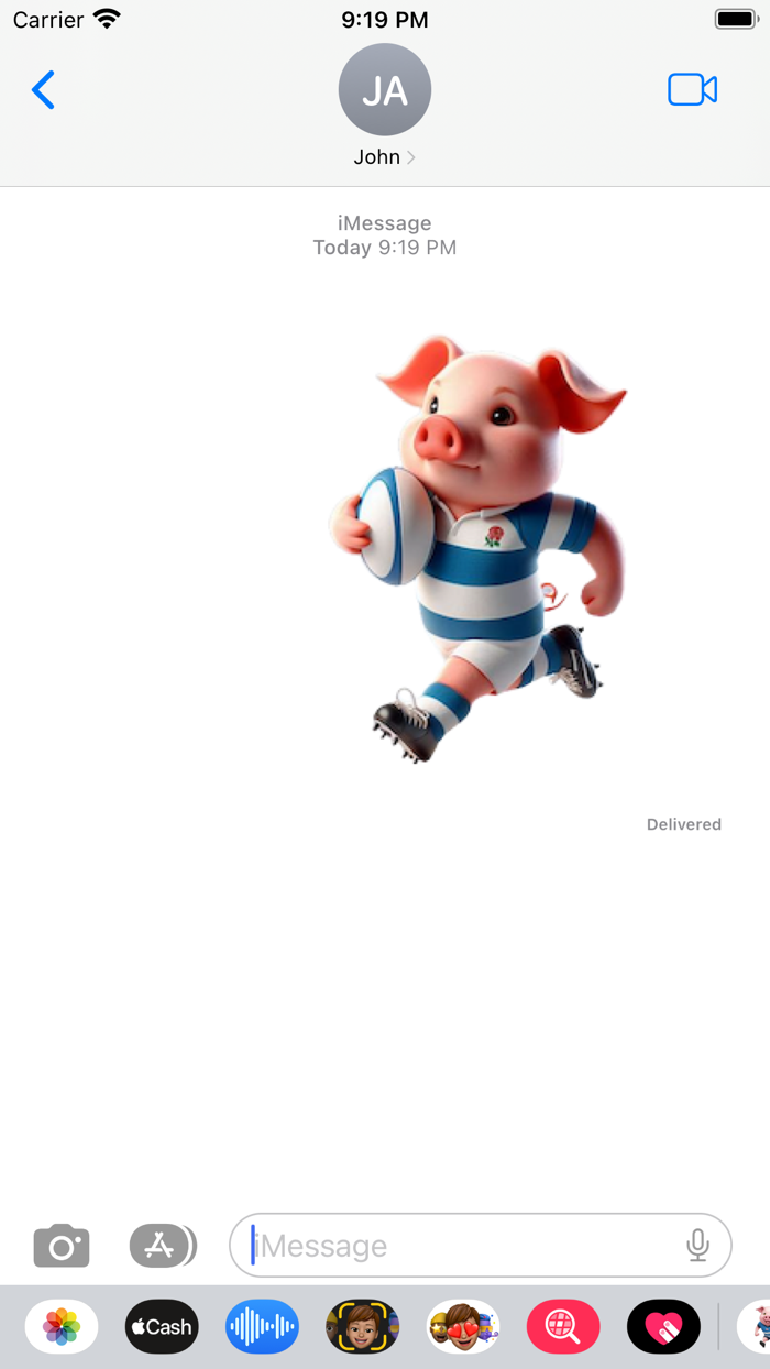 Rugby Piglet Stickers