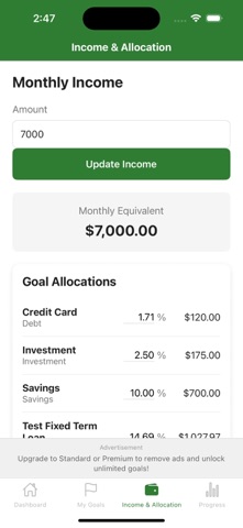 GoalMint: Finance Goal Tracker screenshot