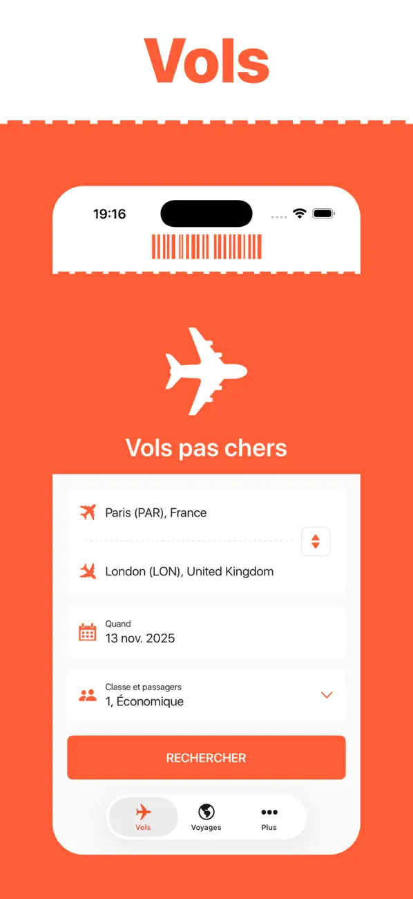 Screenshot #1 pour Vols Pas Chers France & Air