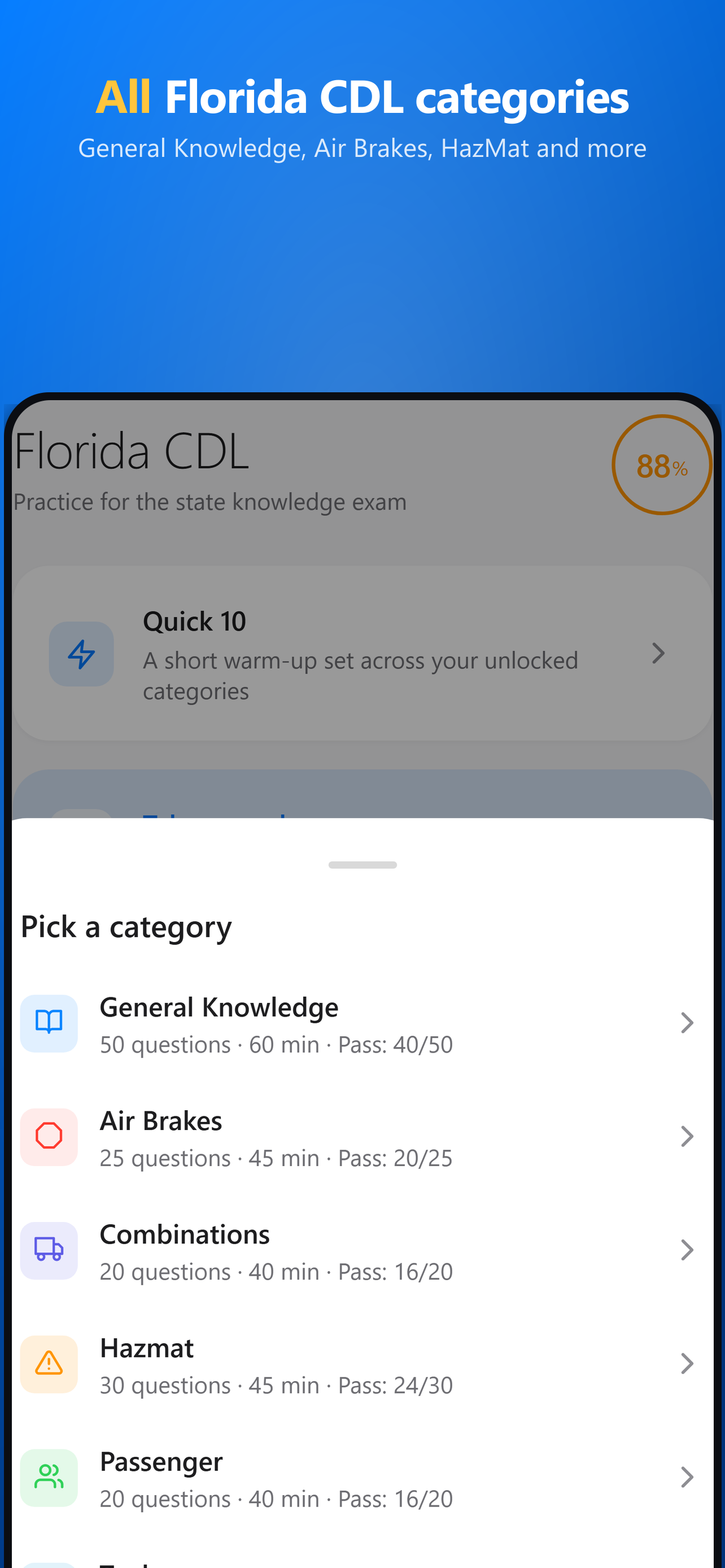 Florida CDL Exam Practice Test screenshot 7