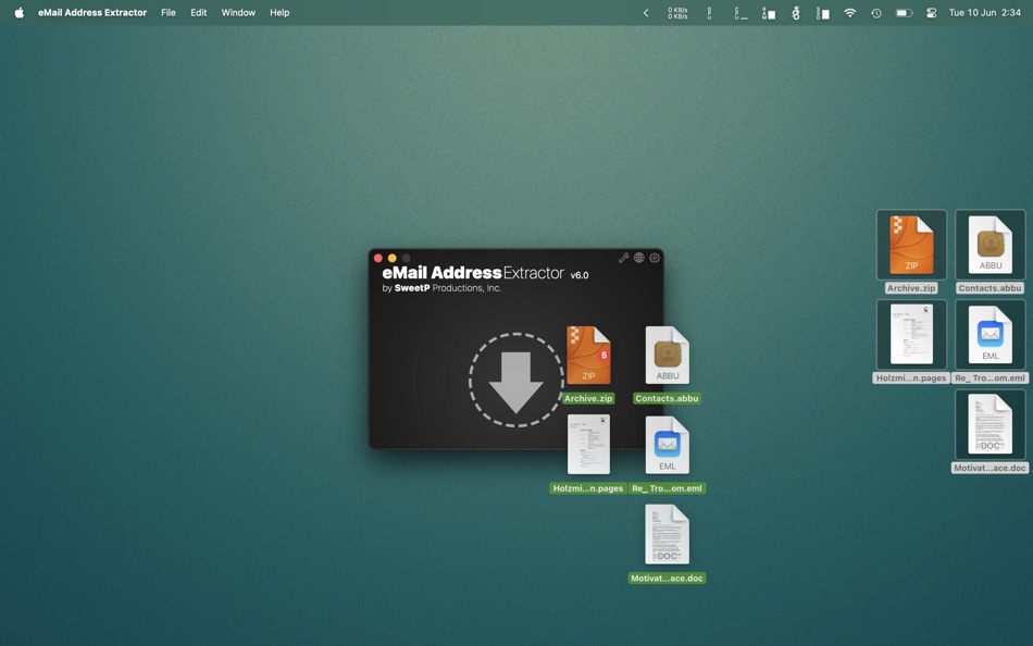 #1. eMail Address Extractor (macOS) De: SweetP Productions, Inc.