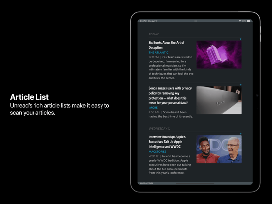 Unread: An RSS Reader iPad screenshot 7 - News app