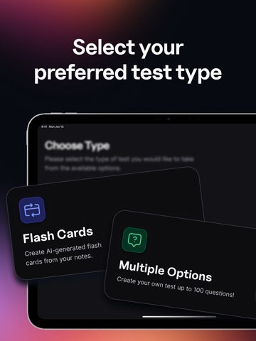 Testopia: AI Quiz & Flashcards iPad screenshot