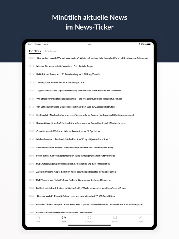 Webnachrichten iPad screenshot 4 - News app