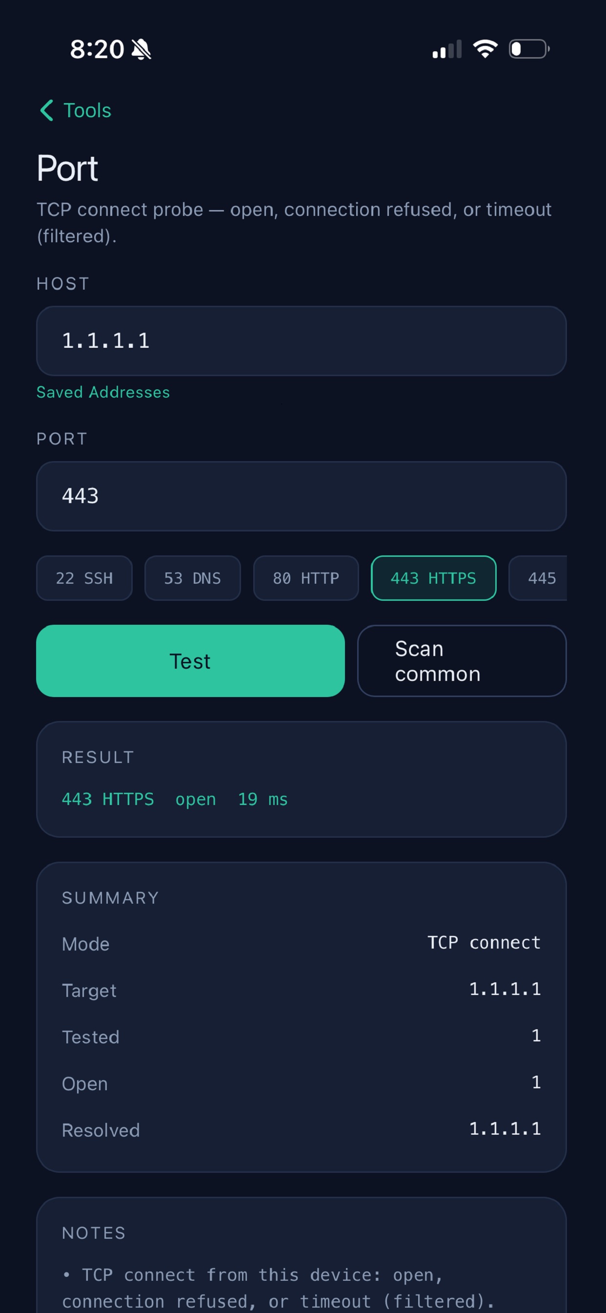 Screenshot 4 of SimpleNet Tools