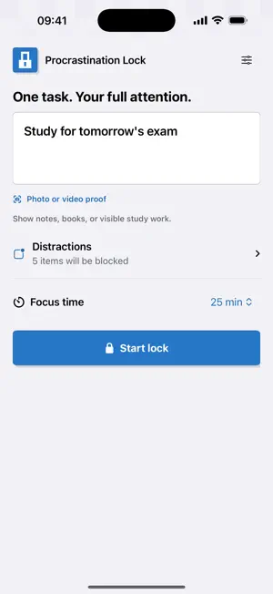 Procrastination Lock screenshot 1