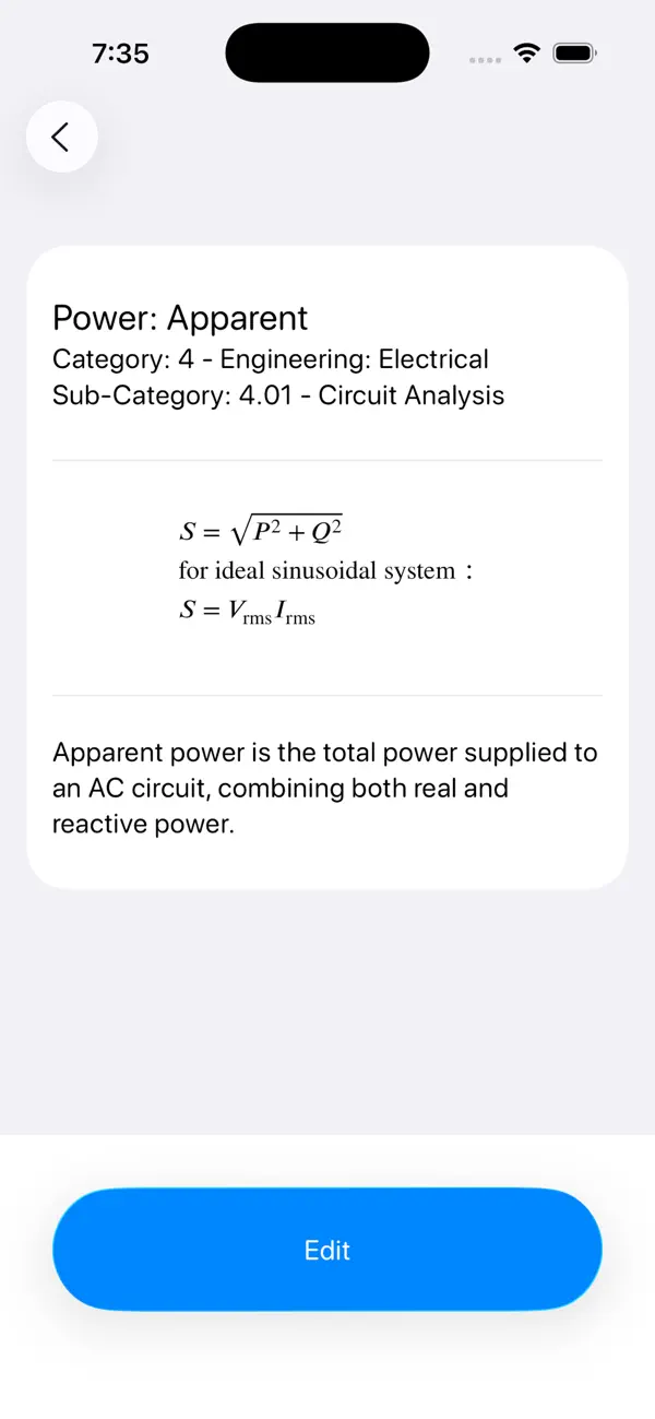 #5. Equation Sheets (iOS) 由: Josh's Software LLC
