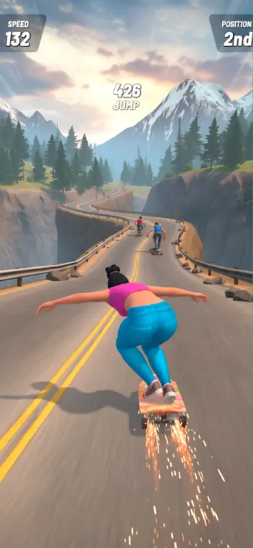 Downhill Skate Race Game screenshot 1 of 7