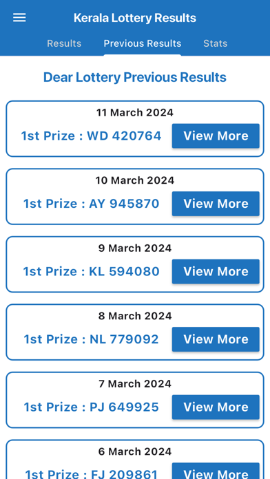 Daily Kerala Lotto Results Screenshot