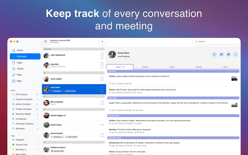 Screenshot #2 pour Contacts Journal CRM