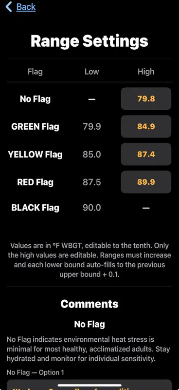 WBGT Estimator screenshot 6 of 6