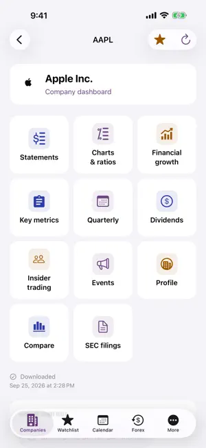Finance Go: SEC Financials screenshot 2