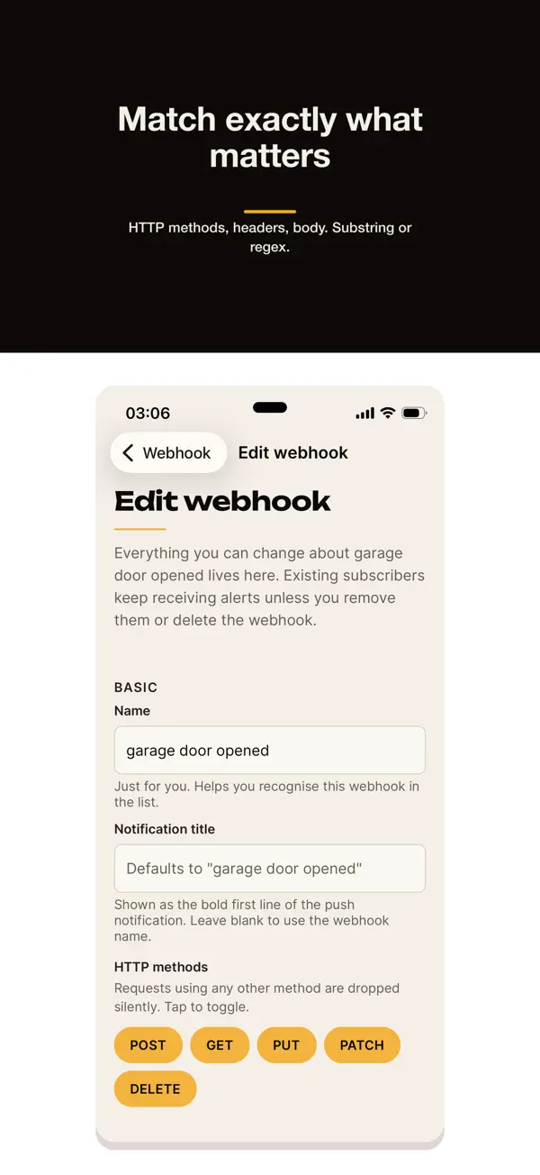 #5. Webhook Notifier (iOS) Ved: Alltrons B.V.